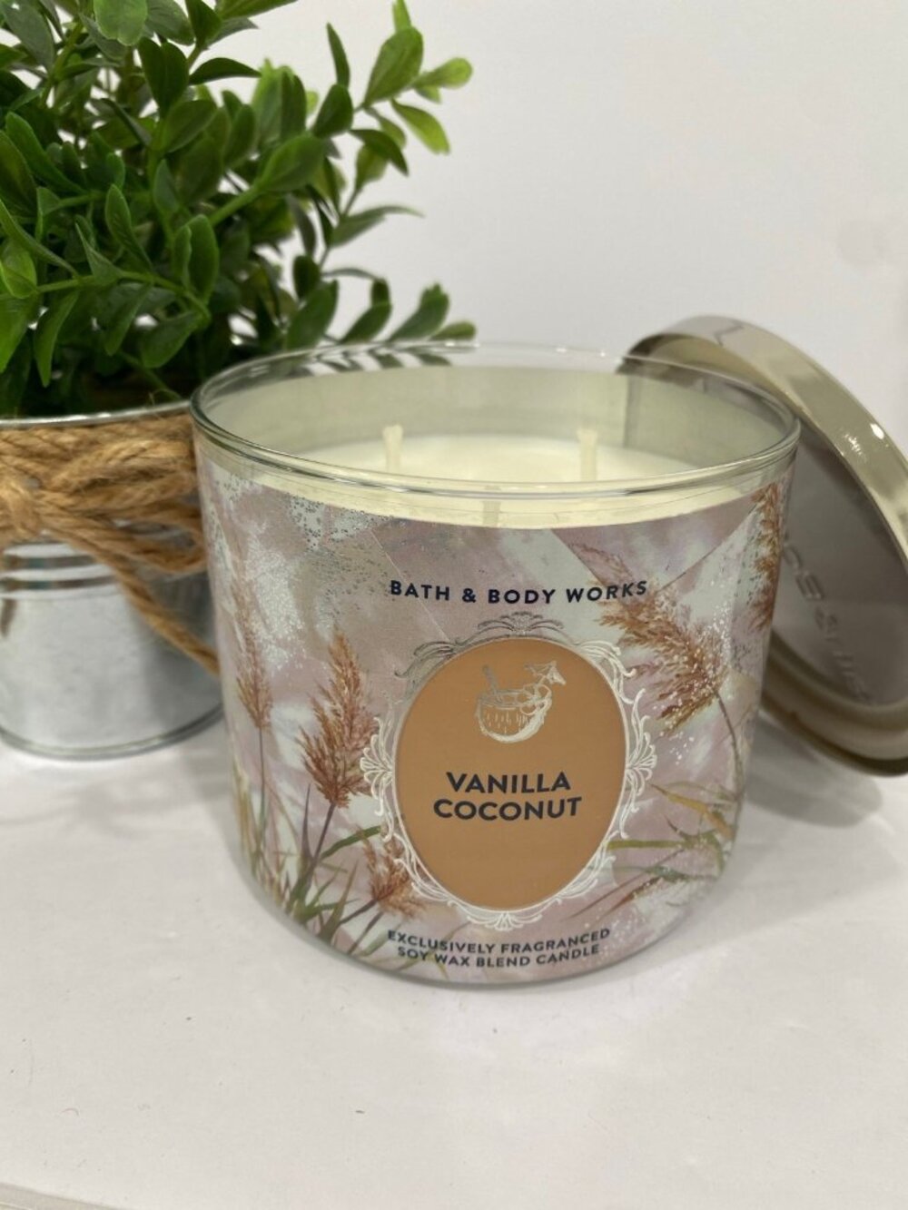 “Vanilla Coconut” Bath & Body Works New 3 Wick Candle